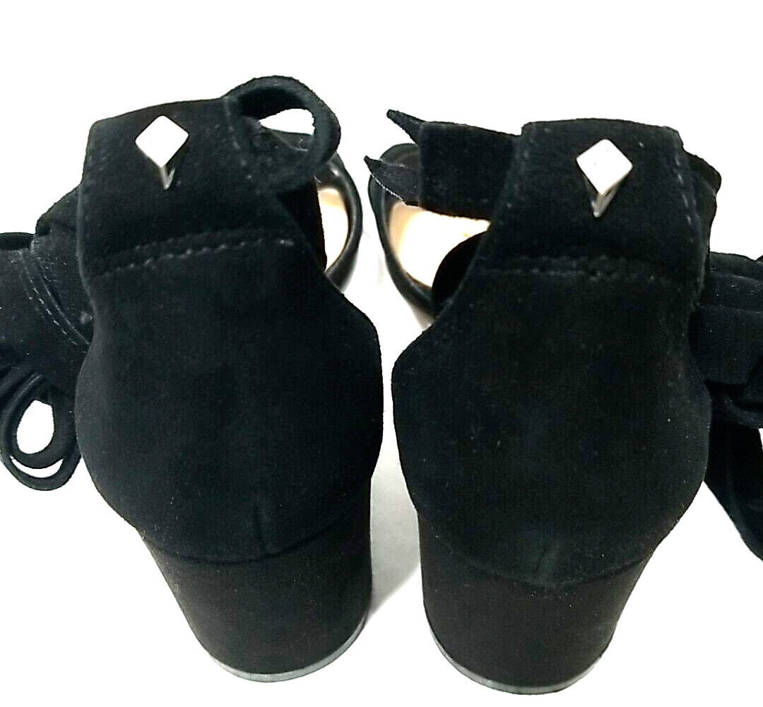 Sam Edelman Sheri Sandals Womens 7½ M Black Suede Leather Strappy Block Heel
