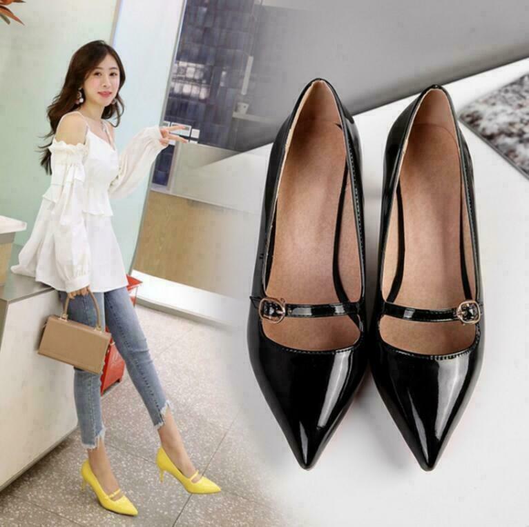 Sexy Womens Casual Pointed Toe kitten Heels Pumps party Dress Shoes Plus Size