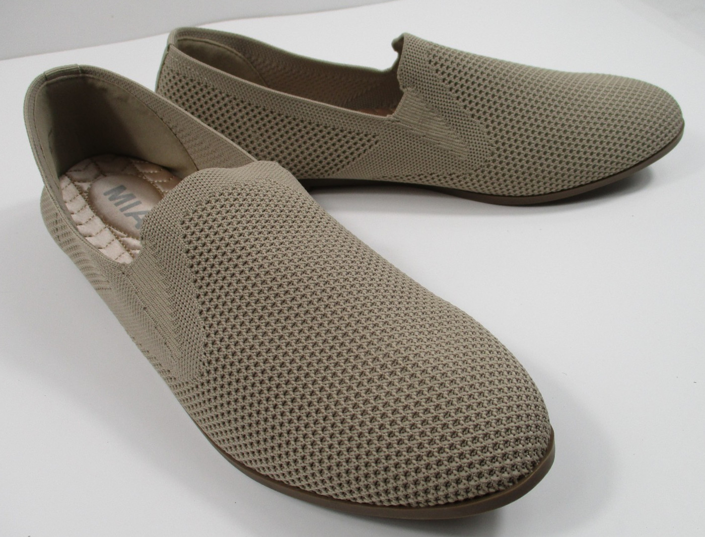 -NEW MIA Daphnie Slide On Textile Loafer Quilted Beige Women’s Shoes Sz 8.5