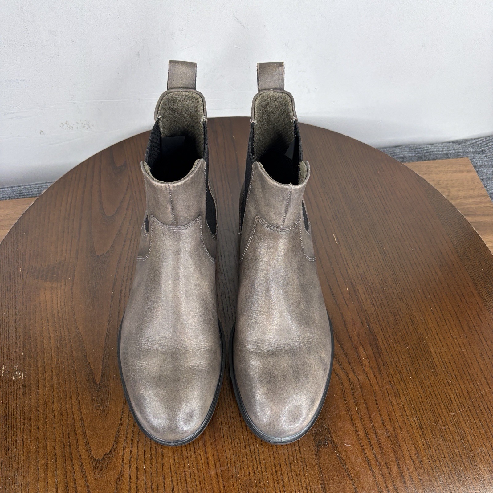Ecco Touch 15 Boots Women’s 39 / 8 Gray Leather Comfort Chelsea Ankle Booties