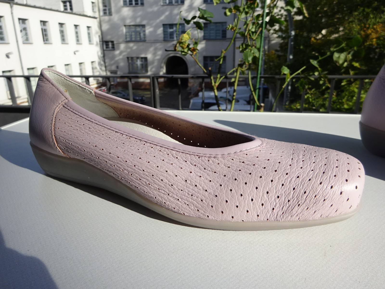 Vitaform women’s ballet flats leather deerskin rubber edge pink Germany size 38 H New