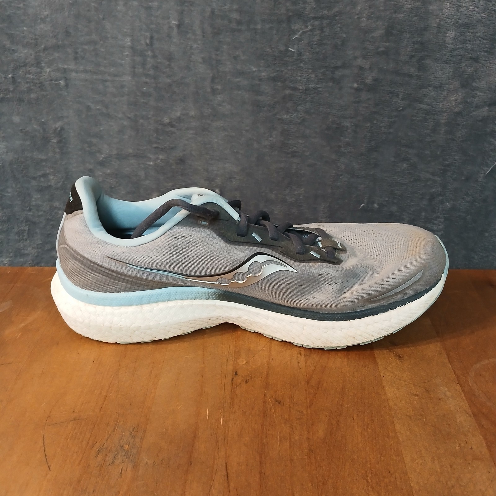 SAUCONY TRIUMPH 19 RUNNING SHOES WOMENS 12 GRAY BLUE FORMFIT 8MM