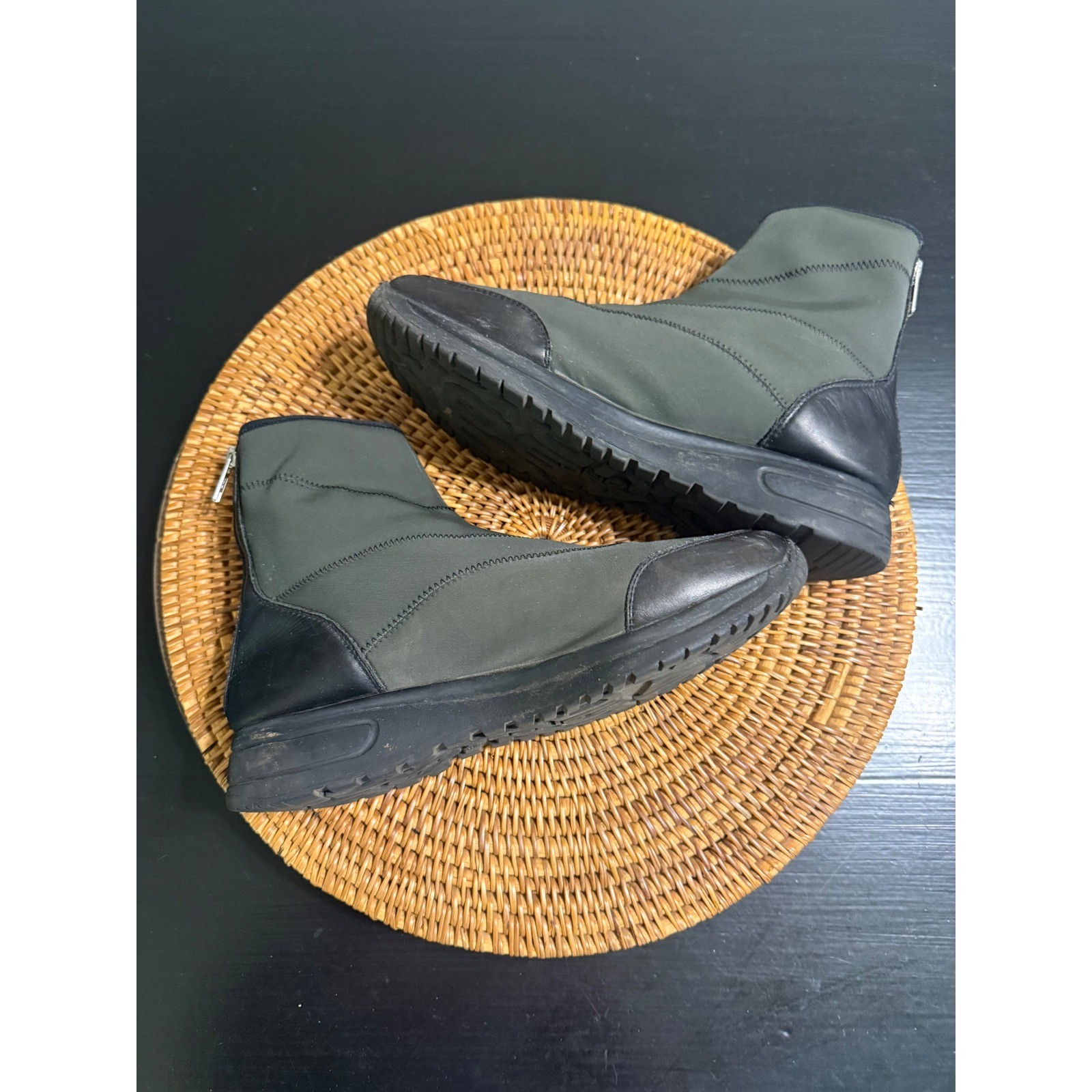 Vagabond Shoemakers Casey Olive Green Textile Leather Ankle Boots 39 4223-039-53