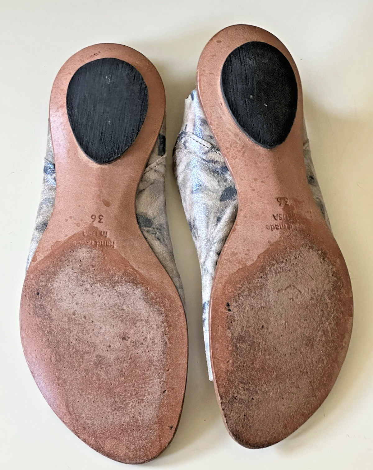 Cydwoq Floral Flat Leather Sandals Women Sz 36 / US 6 Slingback Handmade In USA
