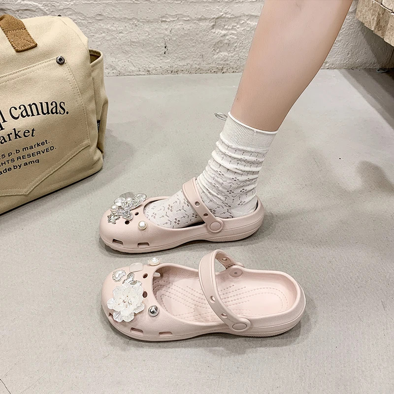A Pair of Wear-Resistant Summer Women’s Non-Slip Clogs, New Sports Beach Shoes f