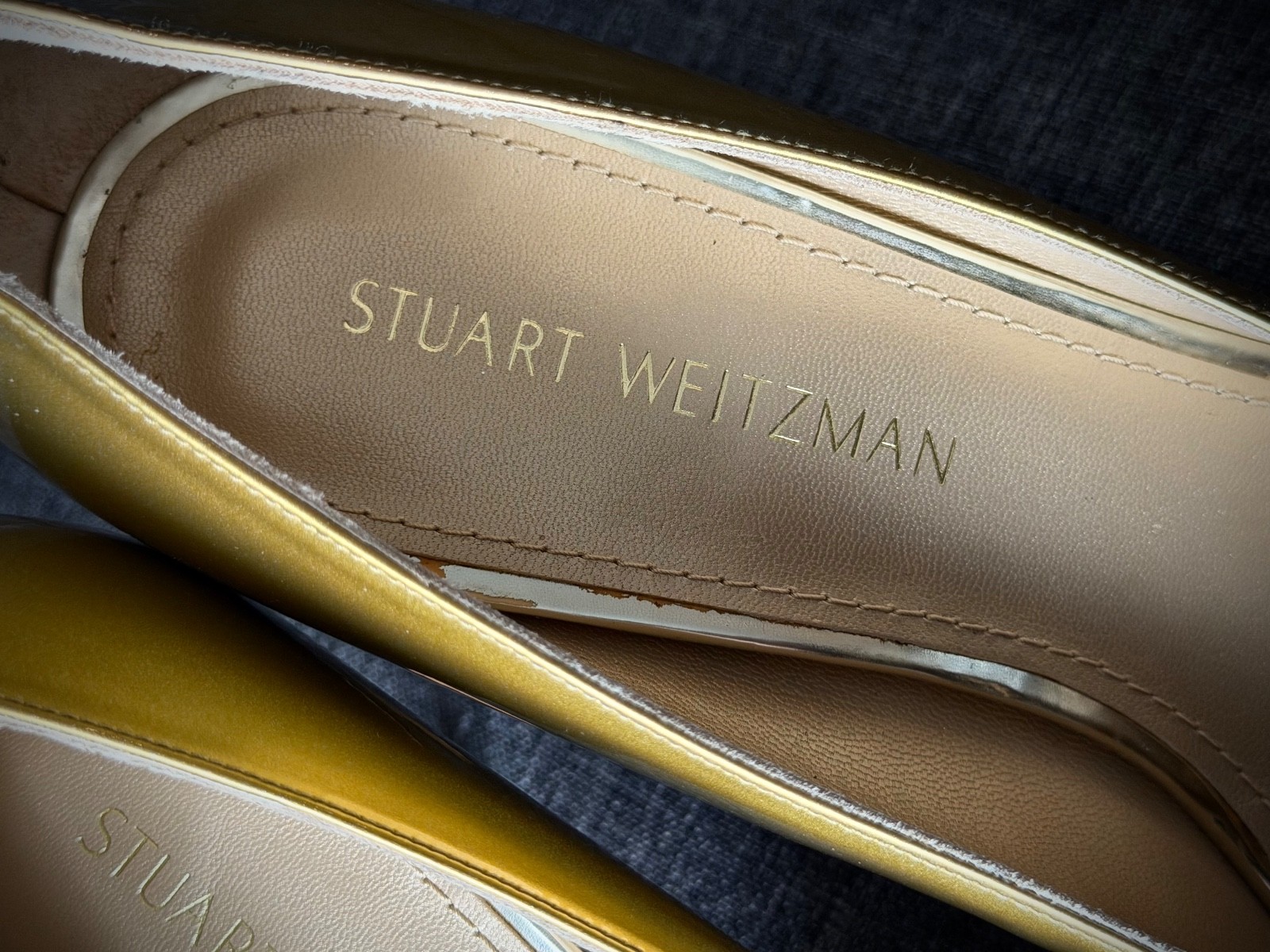 Stuart Weitzman | Heist Gilt Bullion | size 12 | 105mm / 4.25 heel