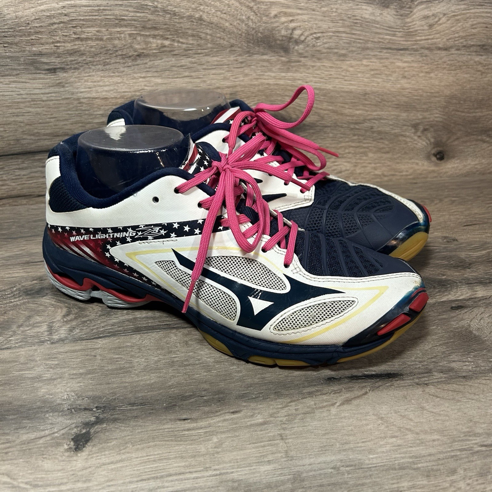 Mizuno Wave Lightning Z3 Volleyball Shoes Red White Blue Women’s Size 9