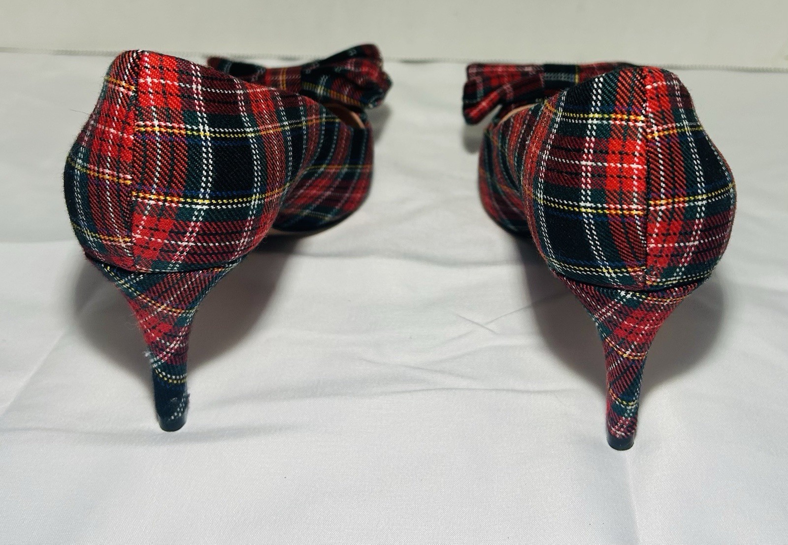 J Crew Colette Stewart Tartan Red Plaid Pumps, 6.5, NEW w/o Box