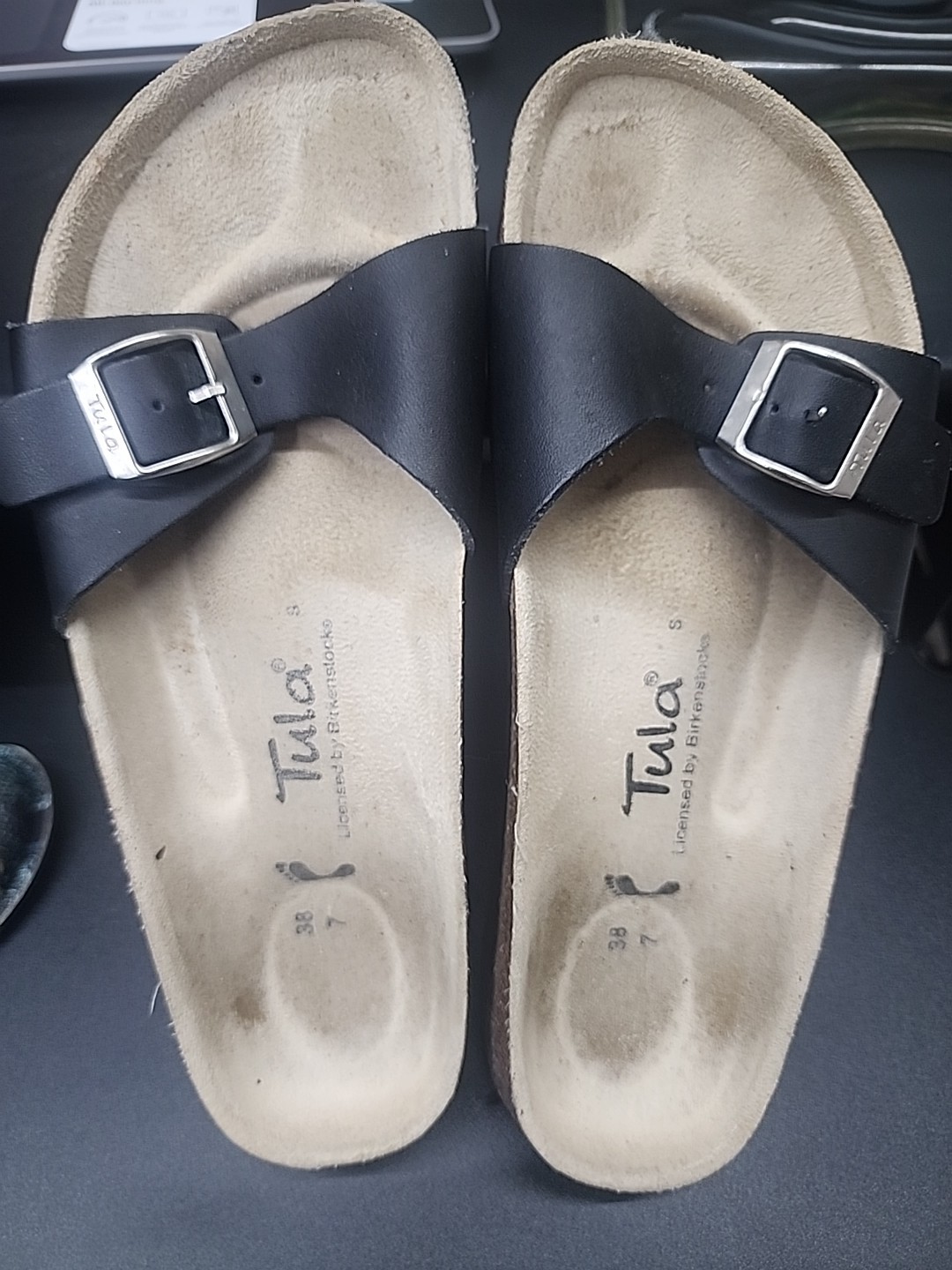 Tula By Birkenstock Madrid Womens Black Slip On Sandal Womens 38/7