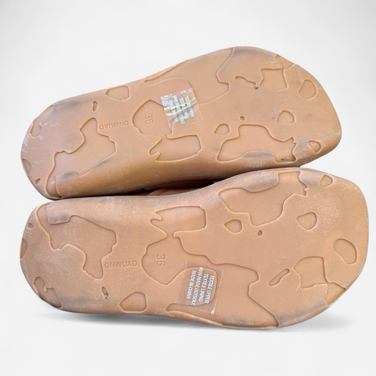 Onwuad Kris Tan Platform Slide Sandals Size AU6 /EU36 Cushioned Comfort