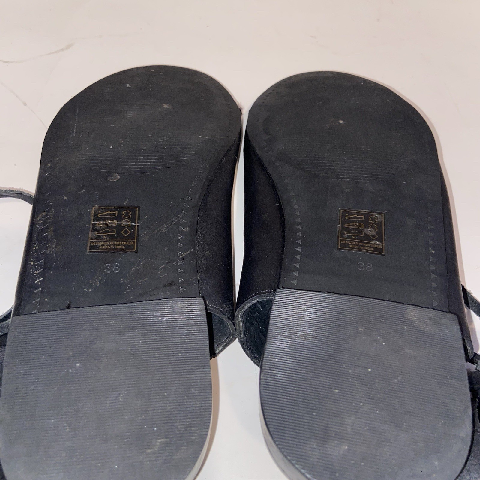 Sol Sana Shoes Womens Size 7.5 EU 38 Black Leather Strappy Sandals Boho Goth