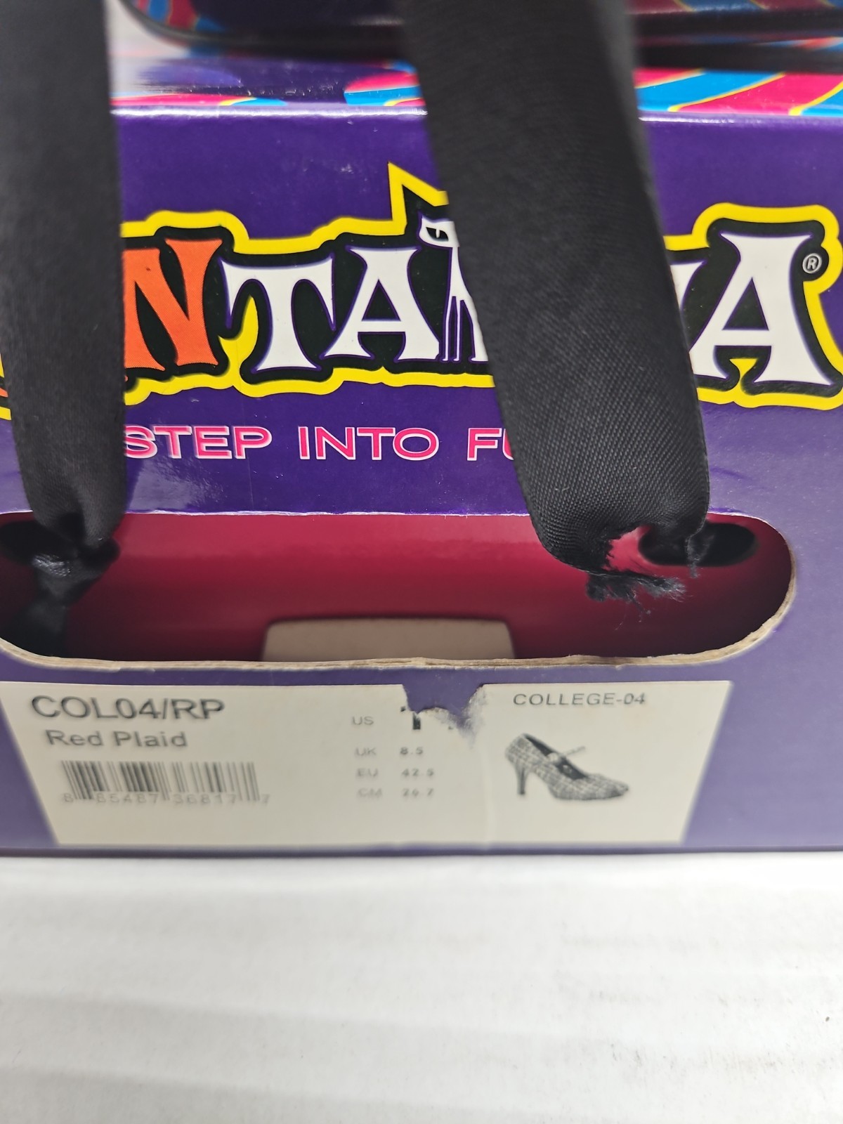 The Funtasma by Pleaser College-04 Pump red plaid New Old STOCK IN BOX Size 11