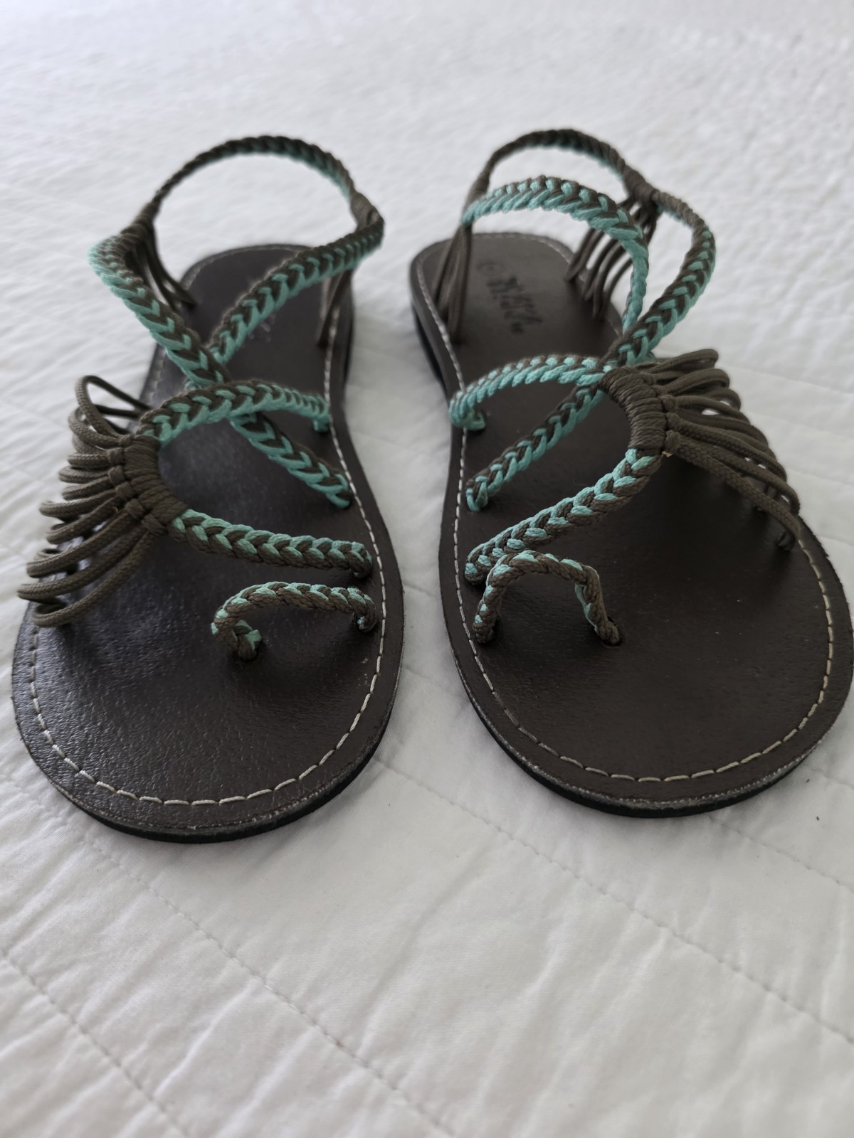 Plaka Beach Oceanside Flat Summer Sandals for Women Toe Loop Woman’s 9 vacation
