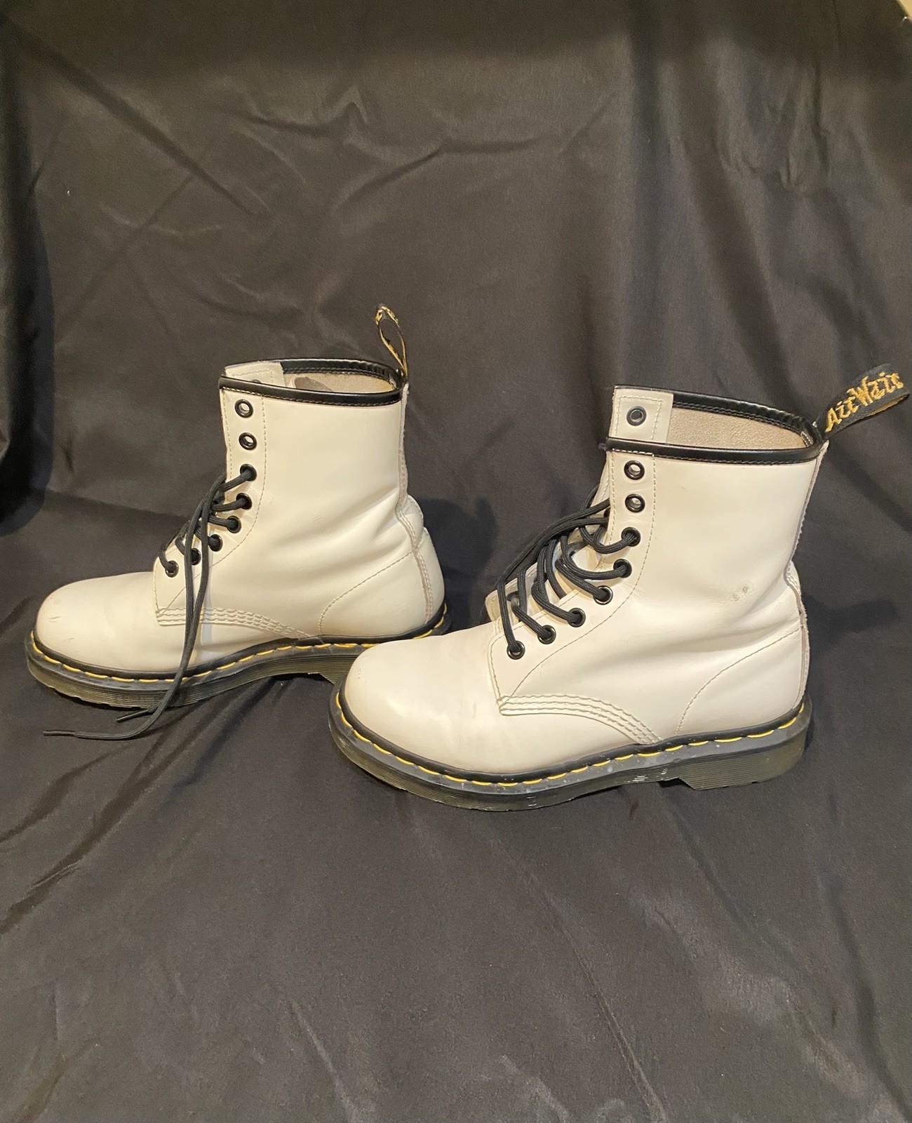 Dr. Martens 1460 White Combat Boots – Size 6