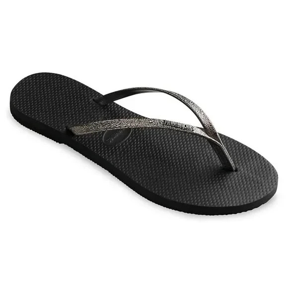 NEW Havaianas Size 41-42 Women’s You Shine Flip Flops, Black Graphite
