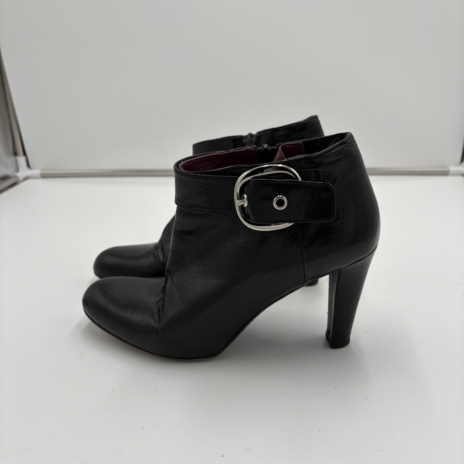 Coach Nicolete Vtg Black Leather Boot Bootie Whimsigoth Moto Buckle Women’s 8.5