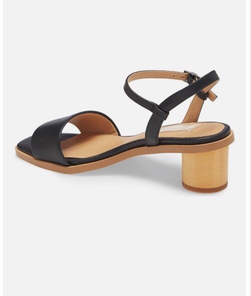 NIB Band of Gypsies Size 9 BLACK TOPANGA Sandals with Round wooden Heels