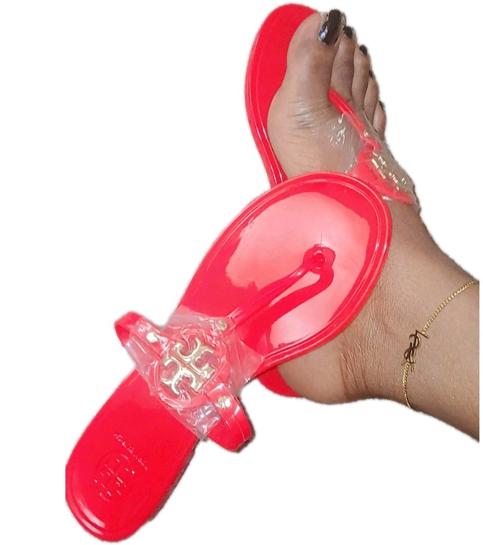 New w/box Tory Burch Womens Sandals Size 11 Red Leather Slip-On on
