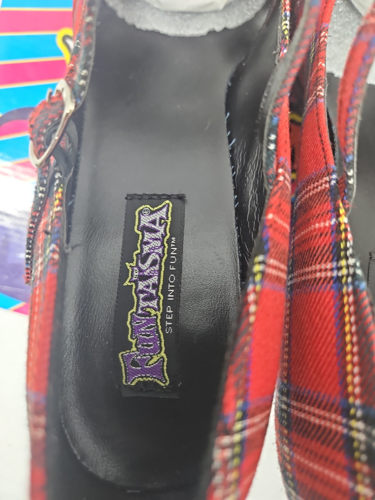 The Funtasma by Pleaser College-04 Pump red plaid New Old STOCK IN BOX Size 11