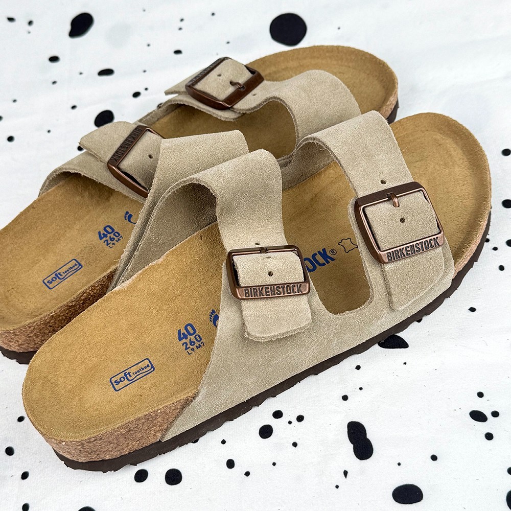 Birkenstock Arizona Narrow/Wide Taupe Suede Leather Unisex Sandals 37-45