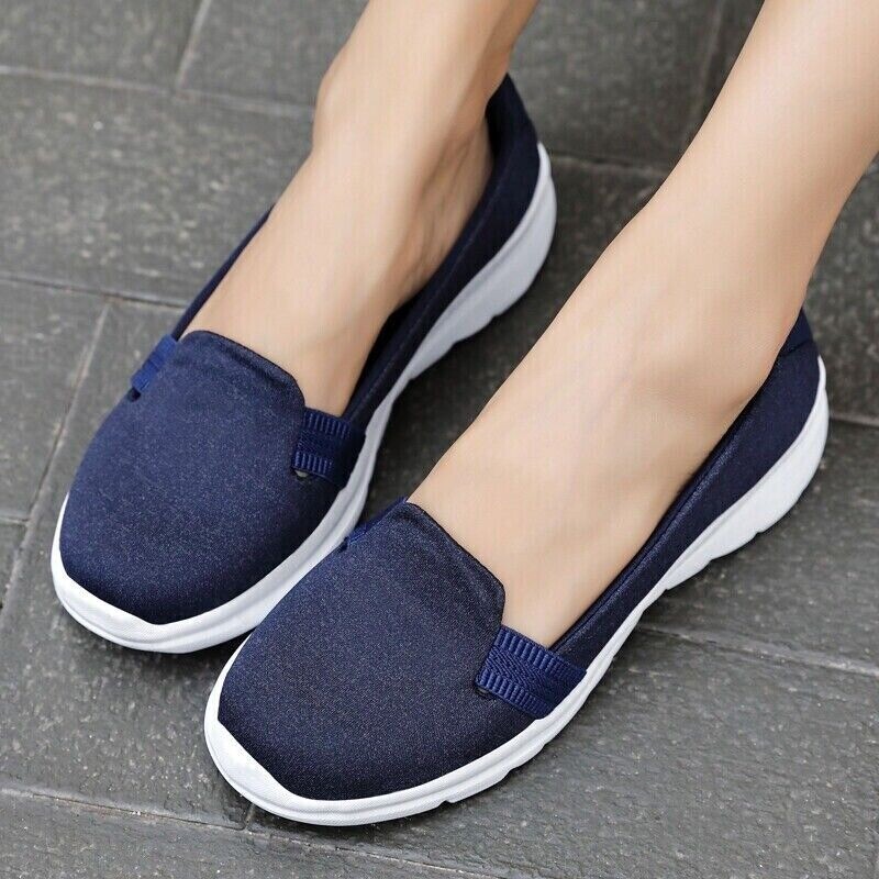 Women Fashion Loafers Shoes Comfortable Sock Slip-on Ballerina Wedge Shoes size