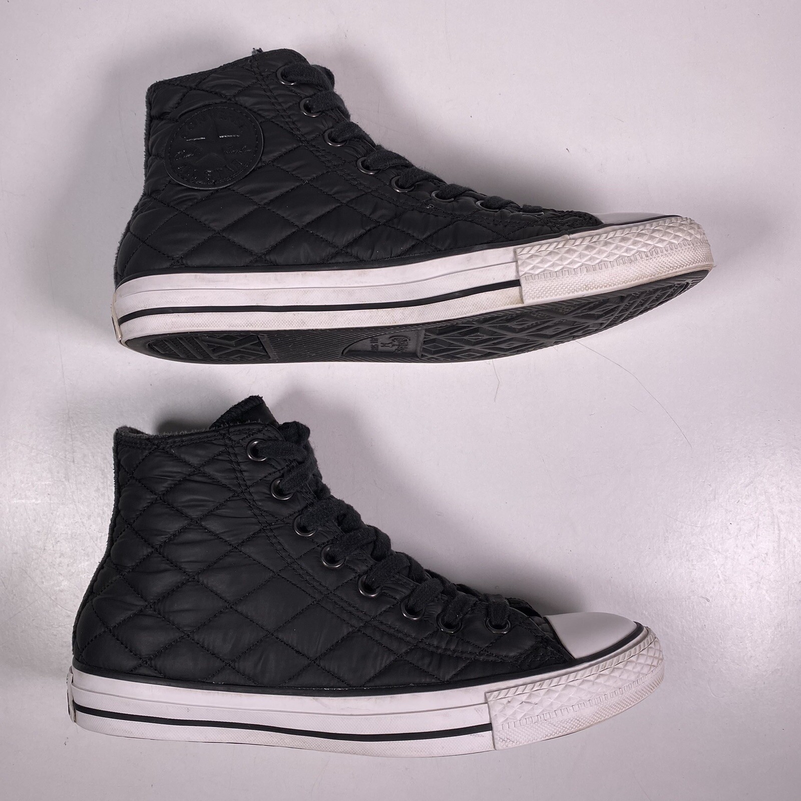 Converse All Star Chuck Taylor Black Quilted Lined Unisex Women’s 9 Men’s 7