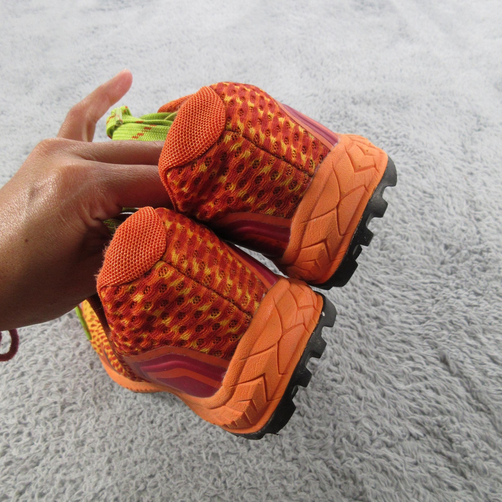 VJ Spark Shoes Womens Size 7.5 Orange Yellow Trail Running Athletic Mesh