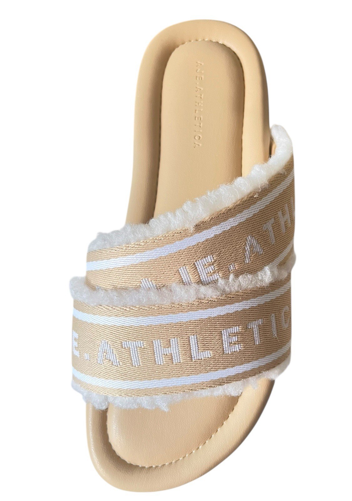 Aje Athletica Puffed Shearling Slides Size EU 37/AU 6/UK 4 Natural Tan BNWT
