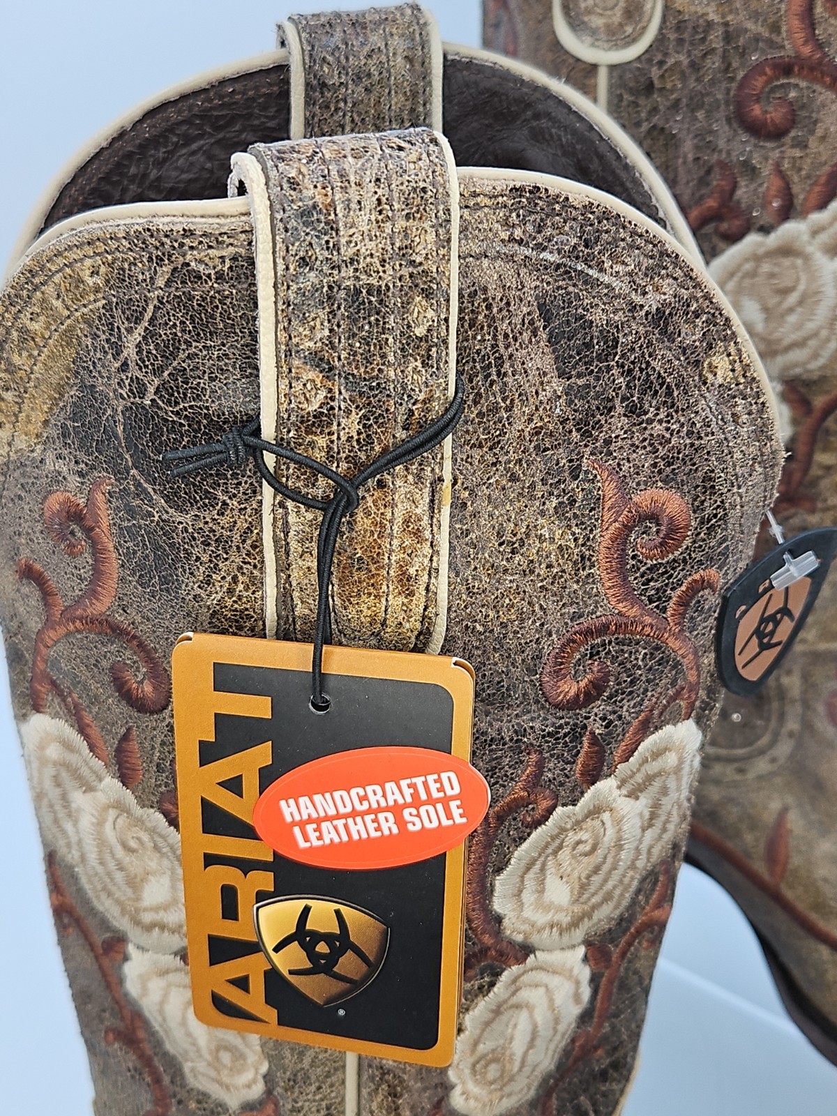 ARIAT Women’s 9Corazon Shattered Marble Cowboy Boots Leather Stitched Flower