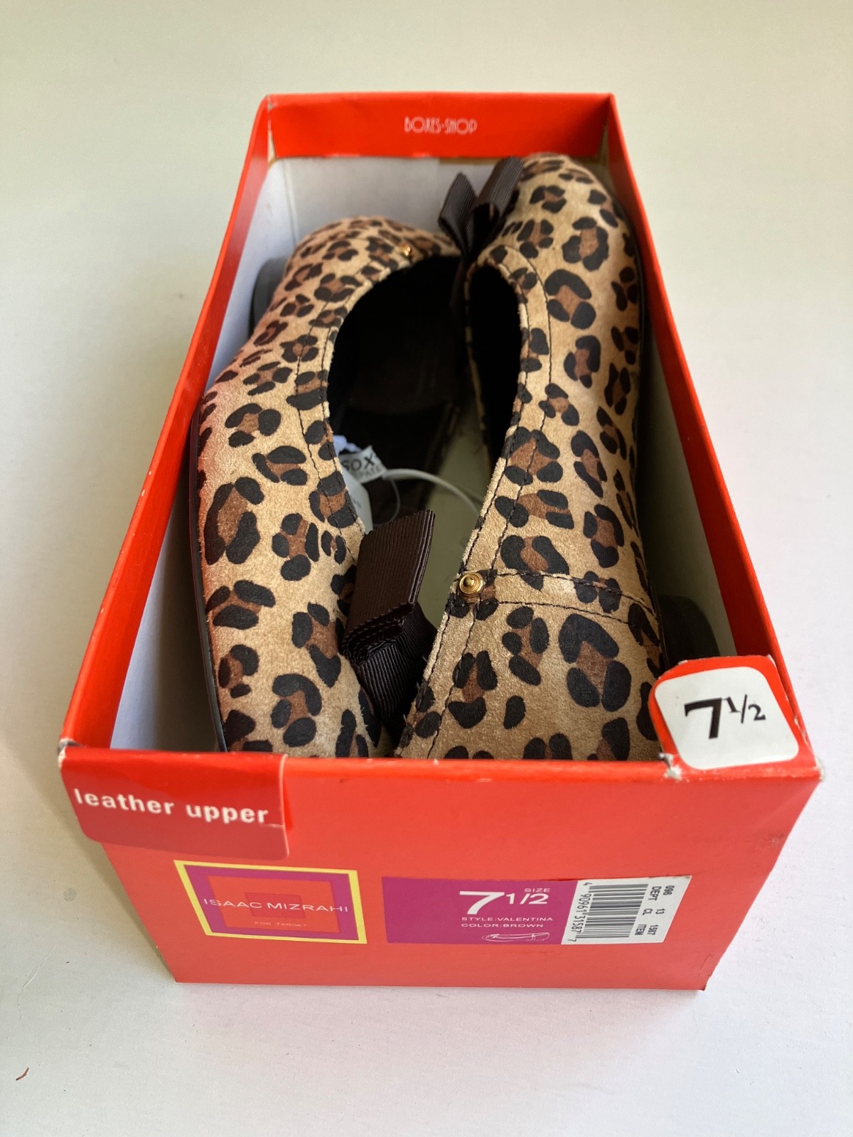 Isaac Mizrahi for Target Leopard Ballet Flats Valentina 7.5 Medium (B,M) New NIB