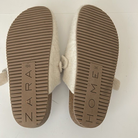 Zara Home Felt Lined Adjustable Buckle Mule Clog Sip On House Outdoor Slipper 36