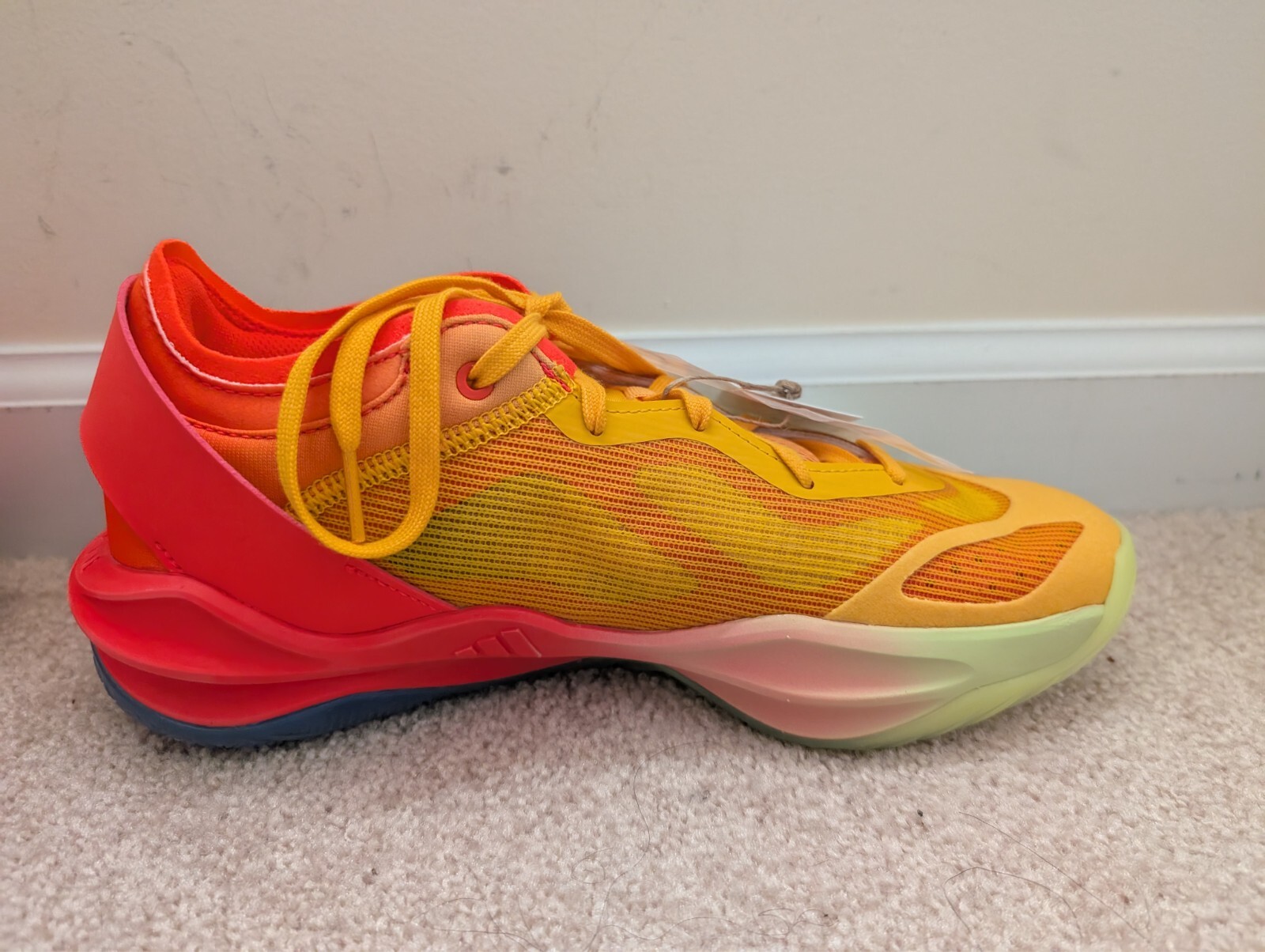 NWOB adidas Adizero Select 2.0 Low Top Lace Up Basketball Shoes, Orange, Sz 7.5