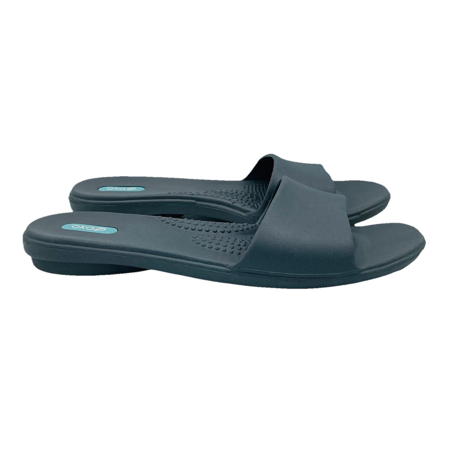 Women’s Size 8.5-9.5 (ML) Oka B Sandals Gray Comfort Heel Beach Made In The USA