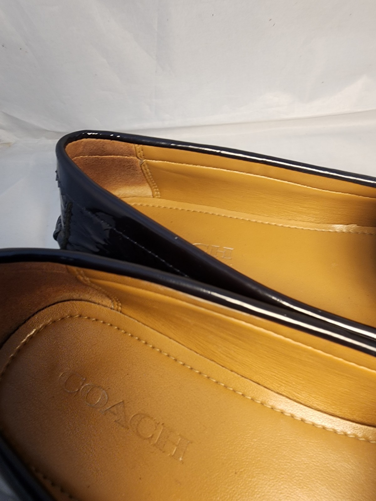 Coach Shoes Womens 9 Black Loafers Odette Patent Leather Slip On