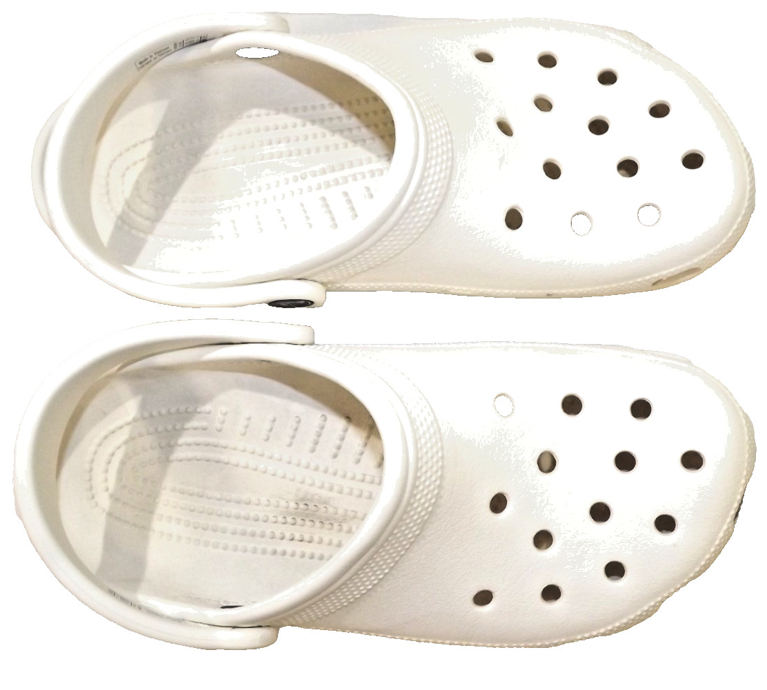 Crocs Unisex Adult Classic Unlined Clog Shoes Mens Size 7 Womens 9 White