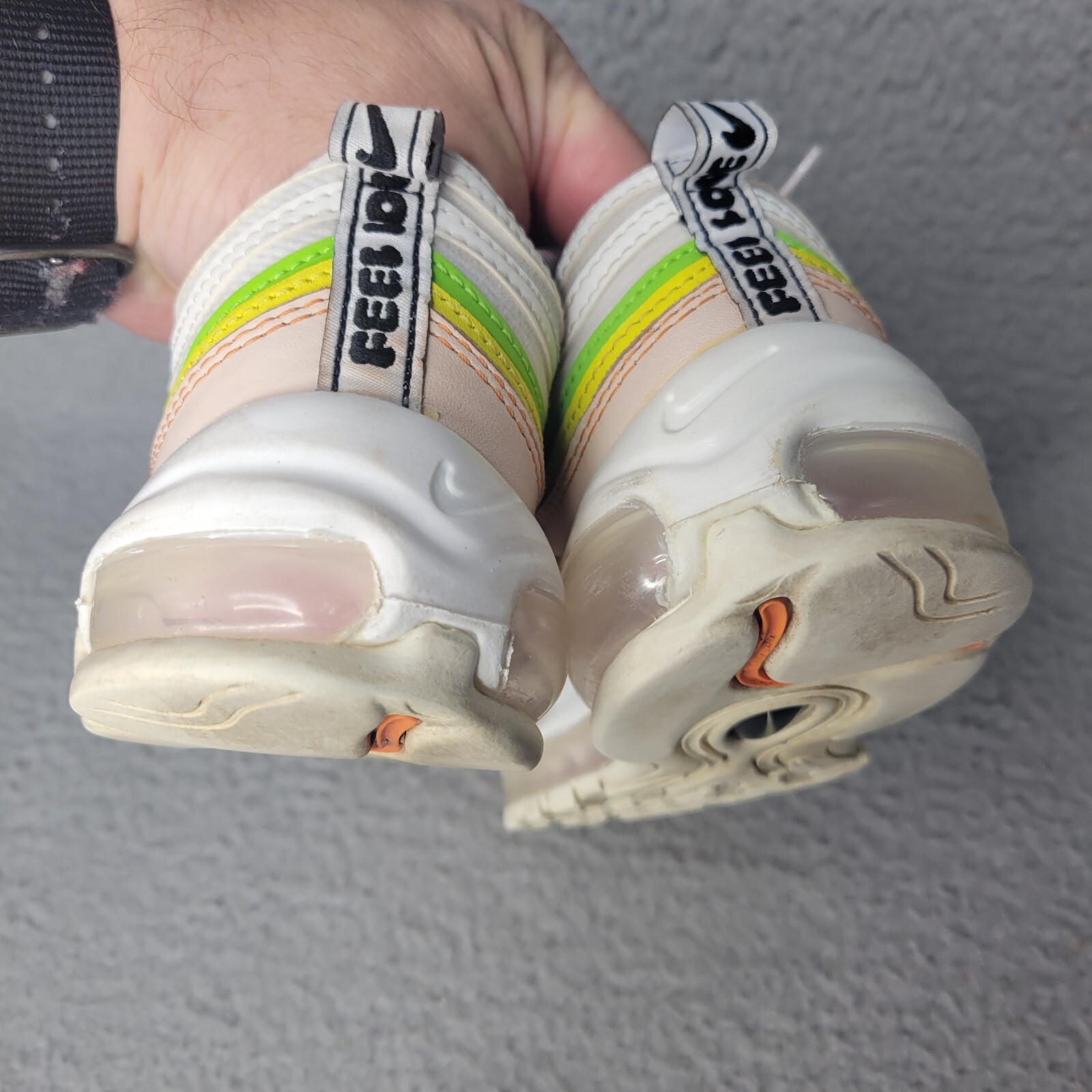 Nike Air Max 97 Feel Love Women’s Size 6.5 White Pink Green Black FD0870-100