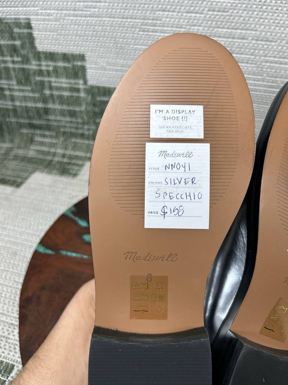 Madewell Shoes Womens Size 6 The Vernon Loafer Silver Specchio Leather Slip On