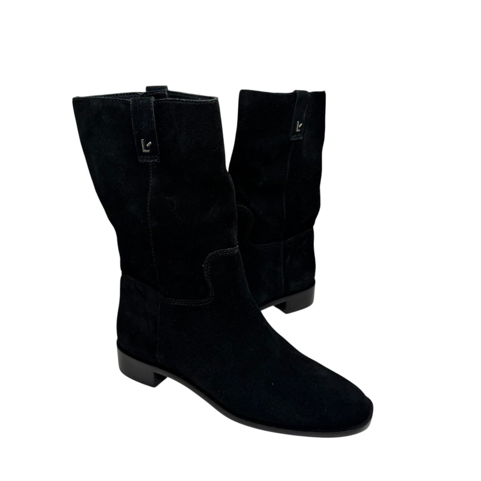 LARROUDE Barb Mid Calf Boots Size 9.5 -10 Black Suede NEW $430 Anthropologie
