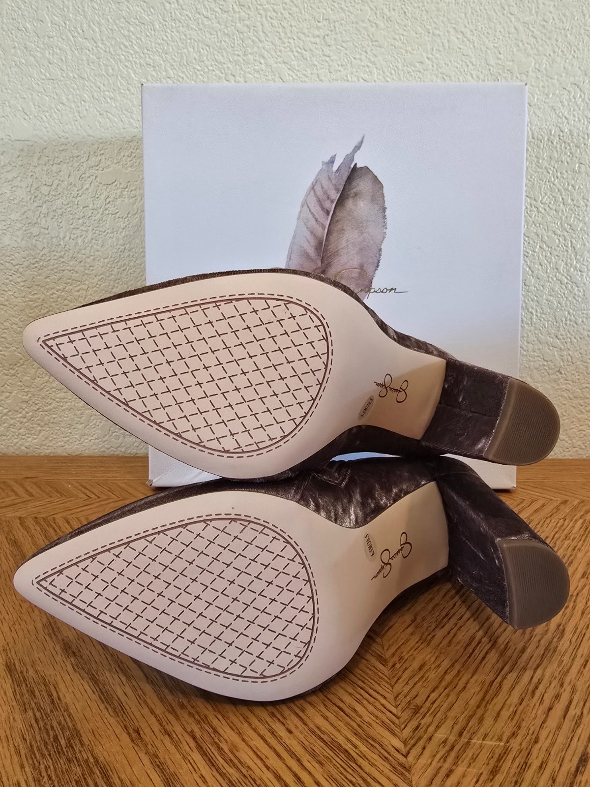 Jessica Simpson Teddi Ankle Boots Booties Cashmere Mauve Velvet sz 6.5 New