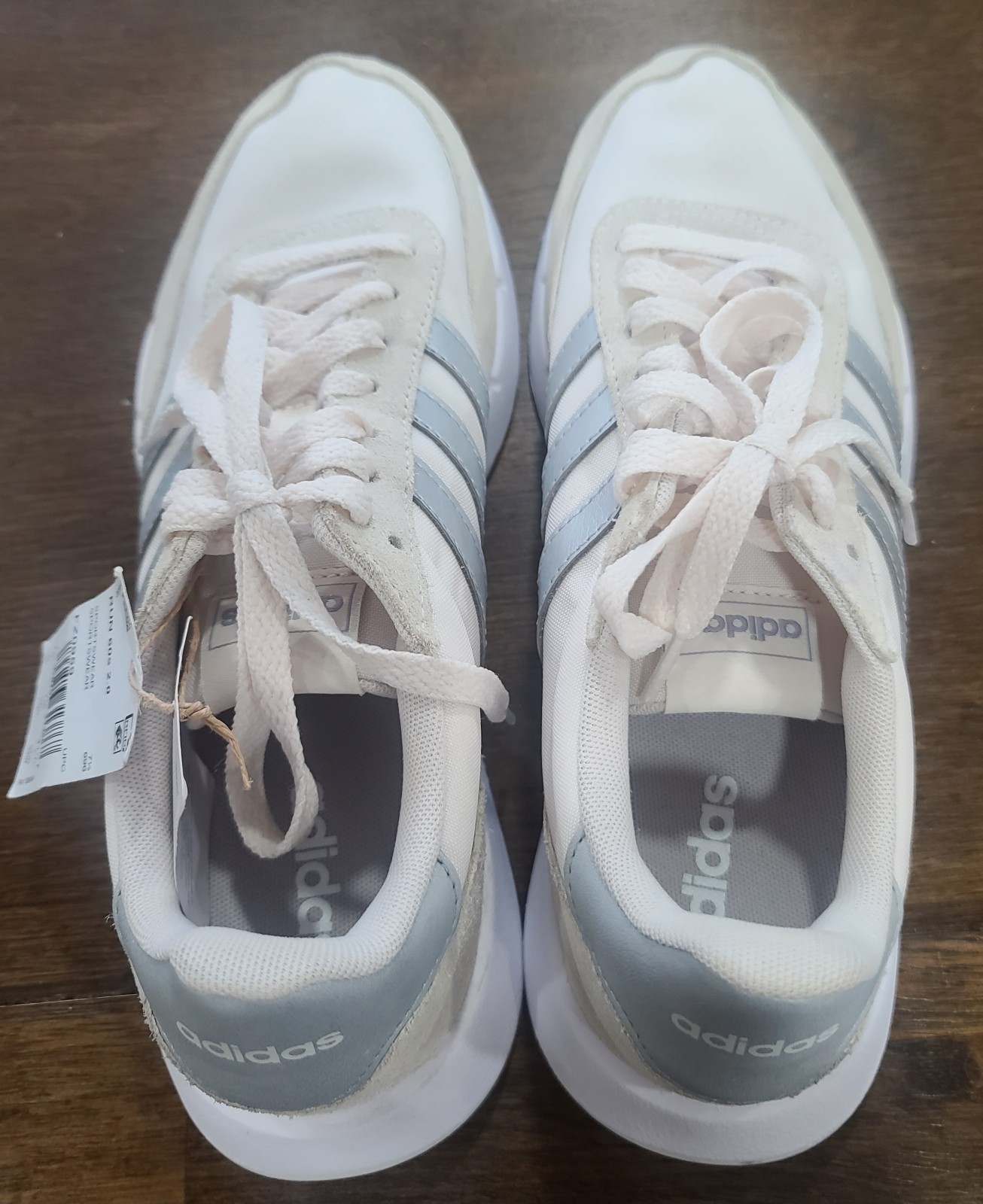 adidas Women’s Run 60s 2.0 White/Silver Low Top Lace-Up Leather FZ0959