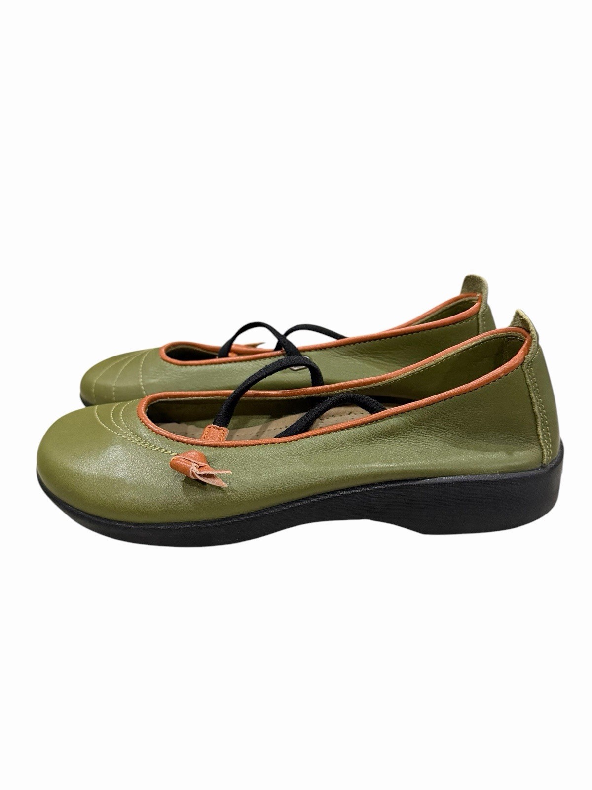 Arcopedico Women’s EU 37 US 6.5 Vitoria Green Leather Slip on Mary Jane Shoes S6
