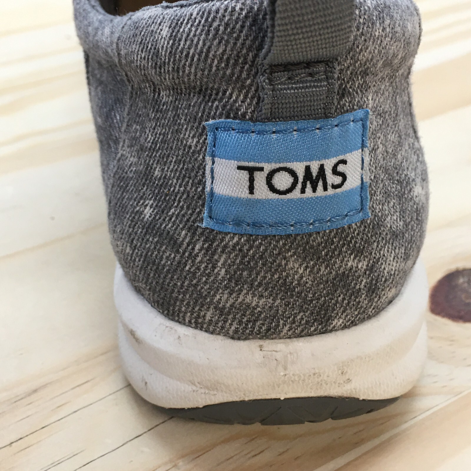 Toms Del Rey Shoes Womens 7.5 Casual Sneakers Walking Gra Fabric Lace Up Comfort
