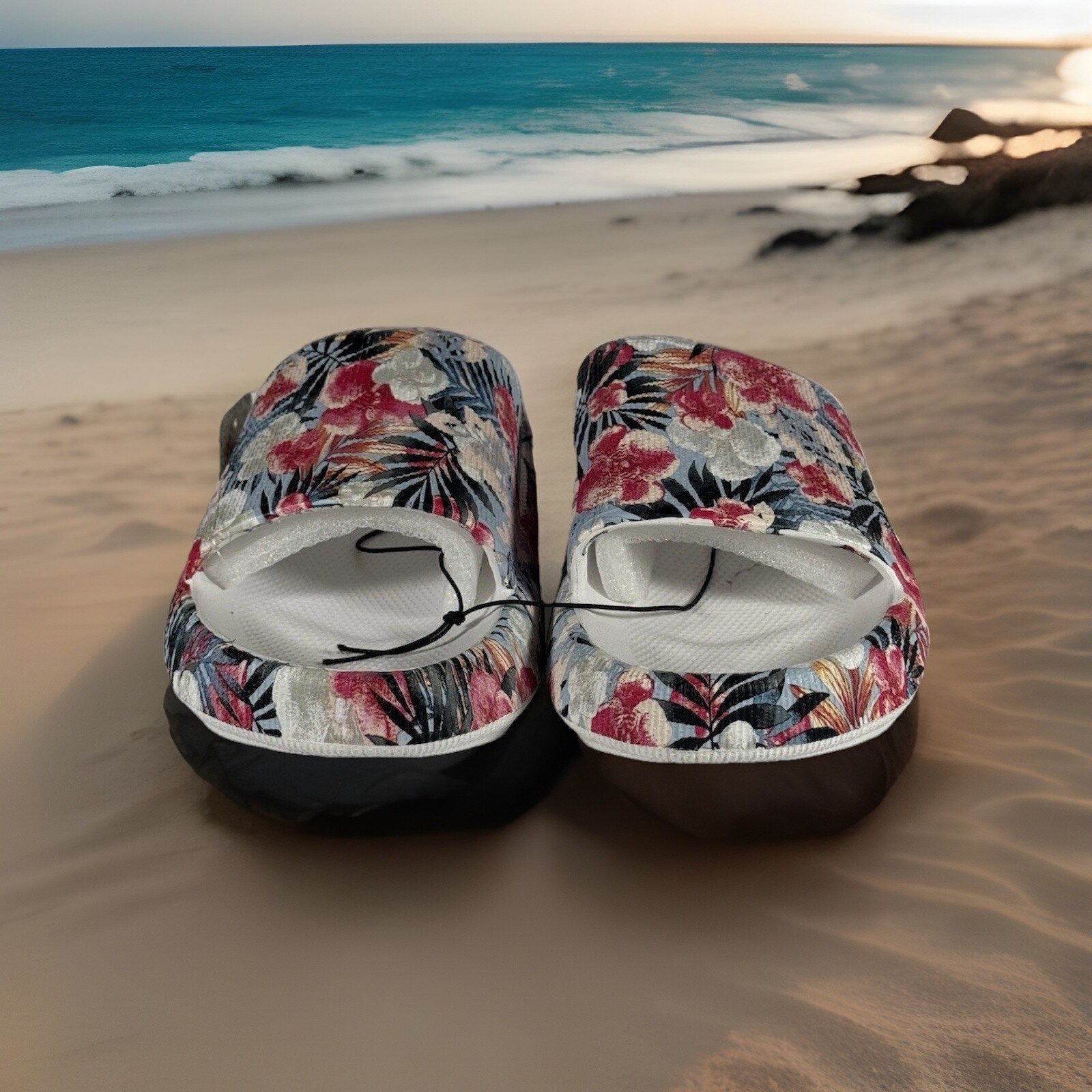 Mudd Floral Slide Sandals Women’s Size 7 Aloha-01FLP Multicolor Pool Sandals