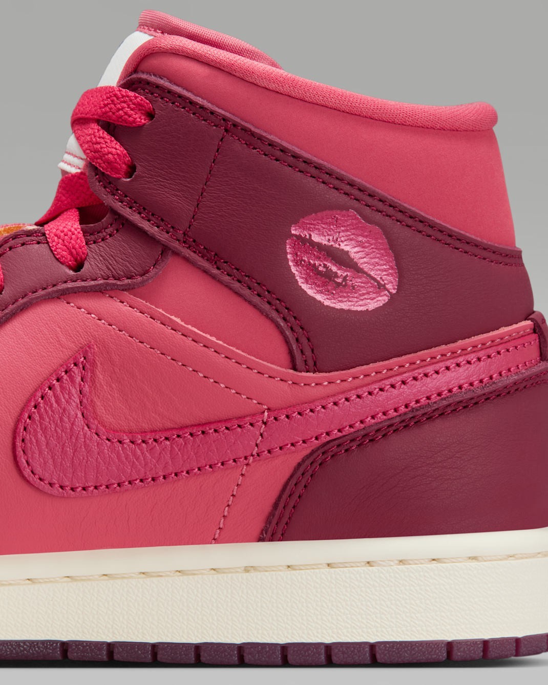 NIKE Women’s Air Jordan 1 Mid SE IB7018-600 Team Red Pueblo Red Pale Ivory