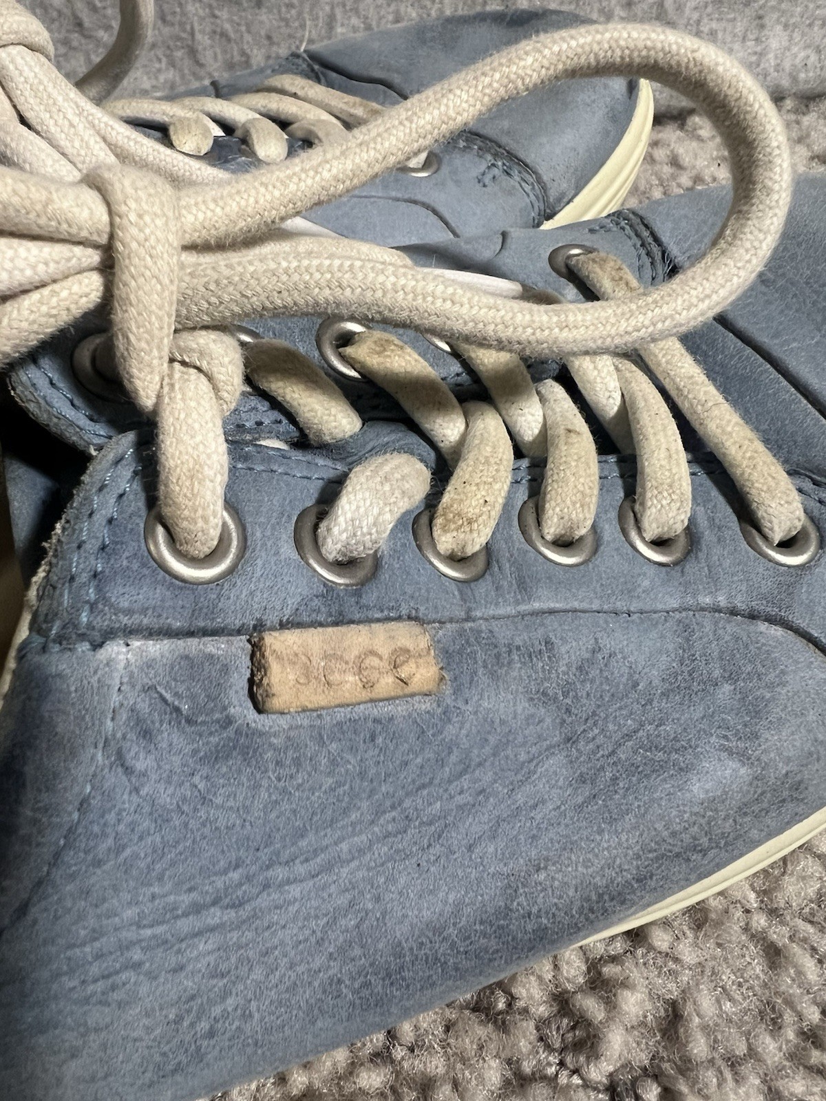 Ecco Shoes Women Size 7 Blue Made in Indonesia EU 38 Laces