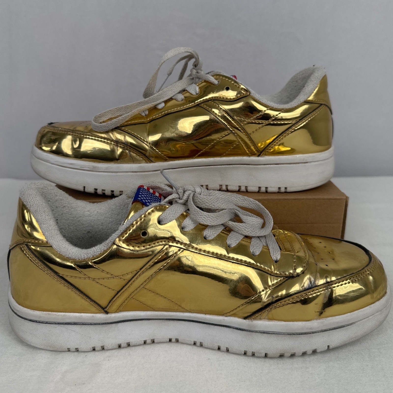 NASA Metallic Gold Low Top Sneakers Space Administration US Women’s size 8s