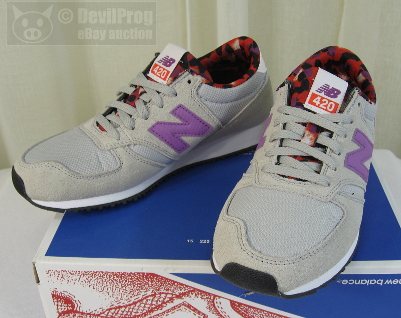NIB NEW BALANCE Womens 420 Artistic Pop Lace-Up Sneakers US 6.5/37 Grey/Purple
