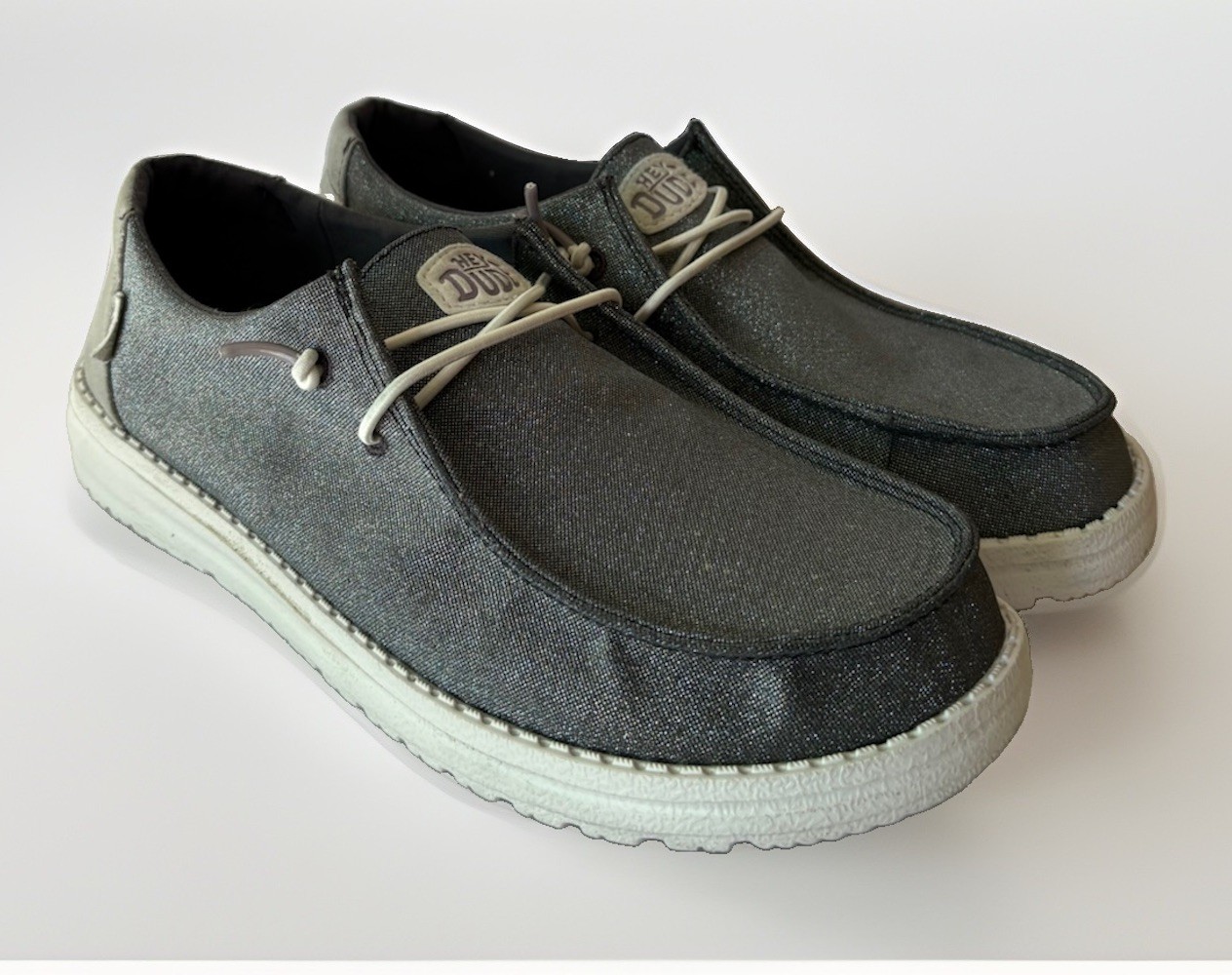 Hey Dude Women’s Wendy Metallic Sparkle Charcoal Us Size 9