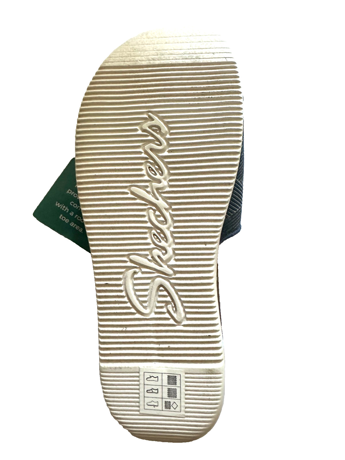 NEW Skechers Womens Lifted Comfort Restless Wave Sandal / Slide, Navy, Sz 7