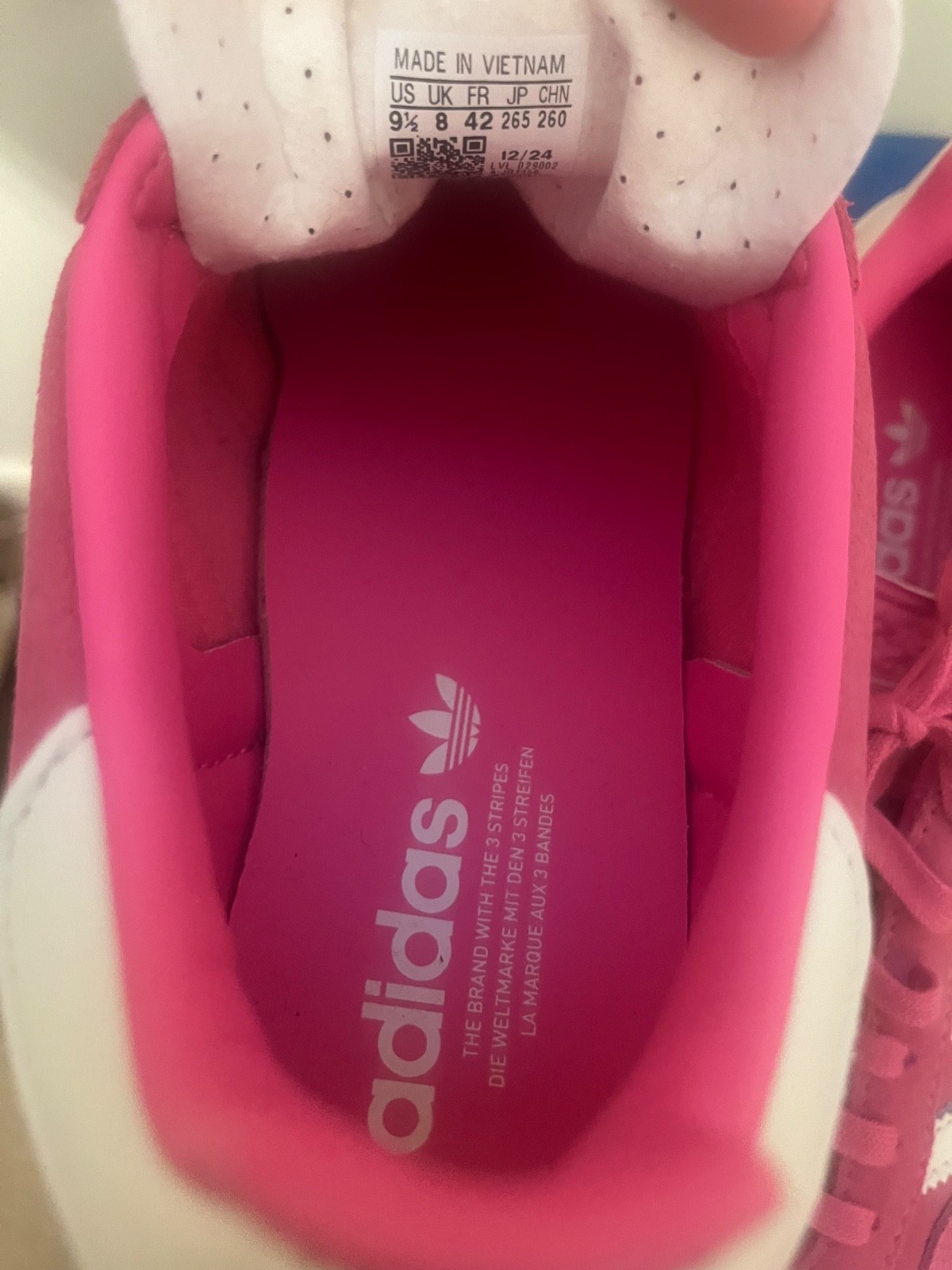 Adidas Gazelle Indoor Womens, 9 1/2, Pink w/ orig box